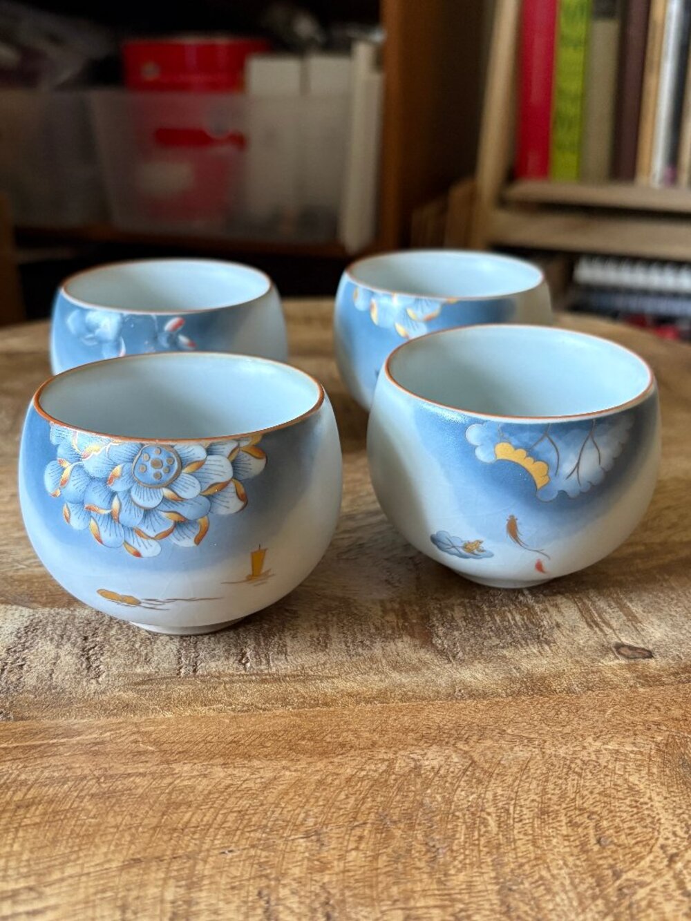 Traditional Chinese Porcelain Teacups - Set of 4